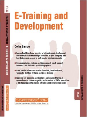 cover image of E-Training and Development